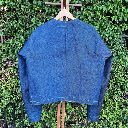 engineer jacket 𖤐 mixed indigo denim