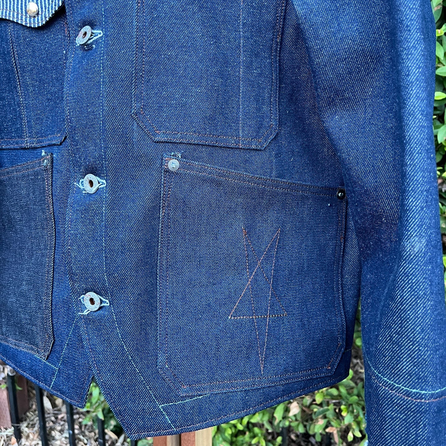 engineer jacket 𖤐 mixed indigo denim