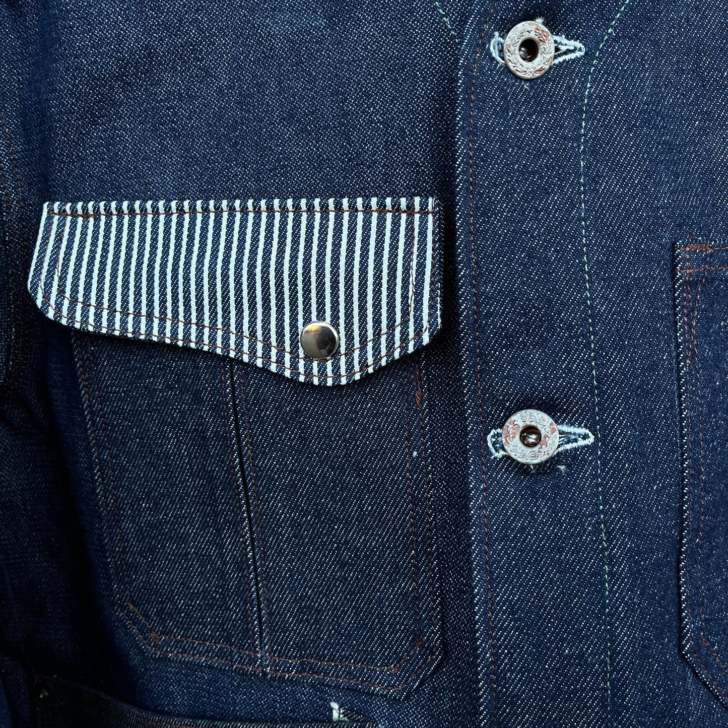 engineer jacket 𖤐 mixed indigo denim