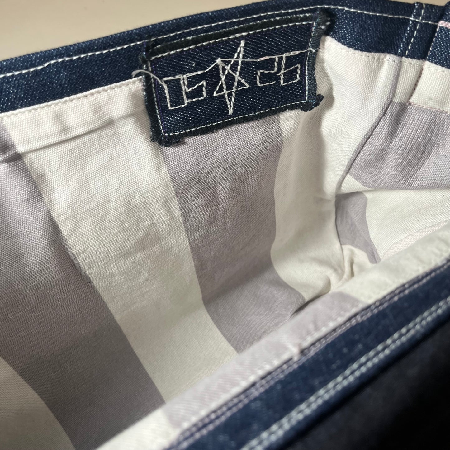 messenger bag 𖤐 indigo denim