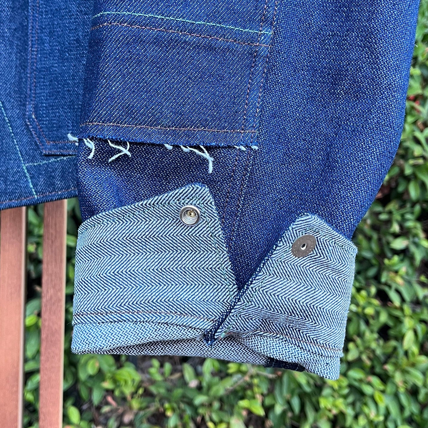 engineer jacket 𖤐 mixed indigo denim