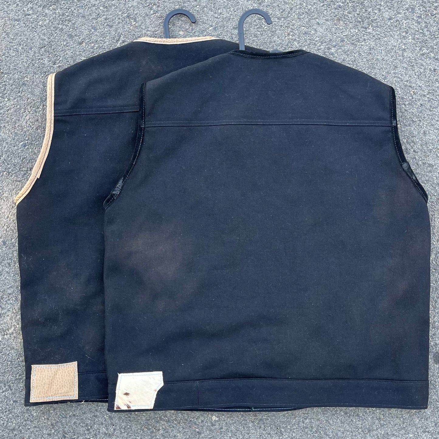 riding vest 𖤐 black denim