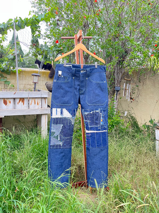 boro knee carpenter pants