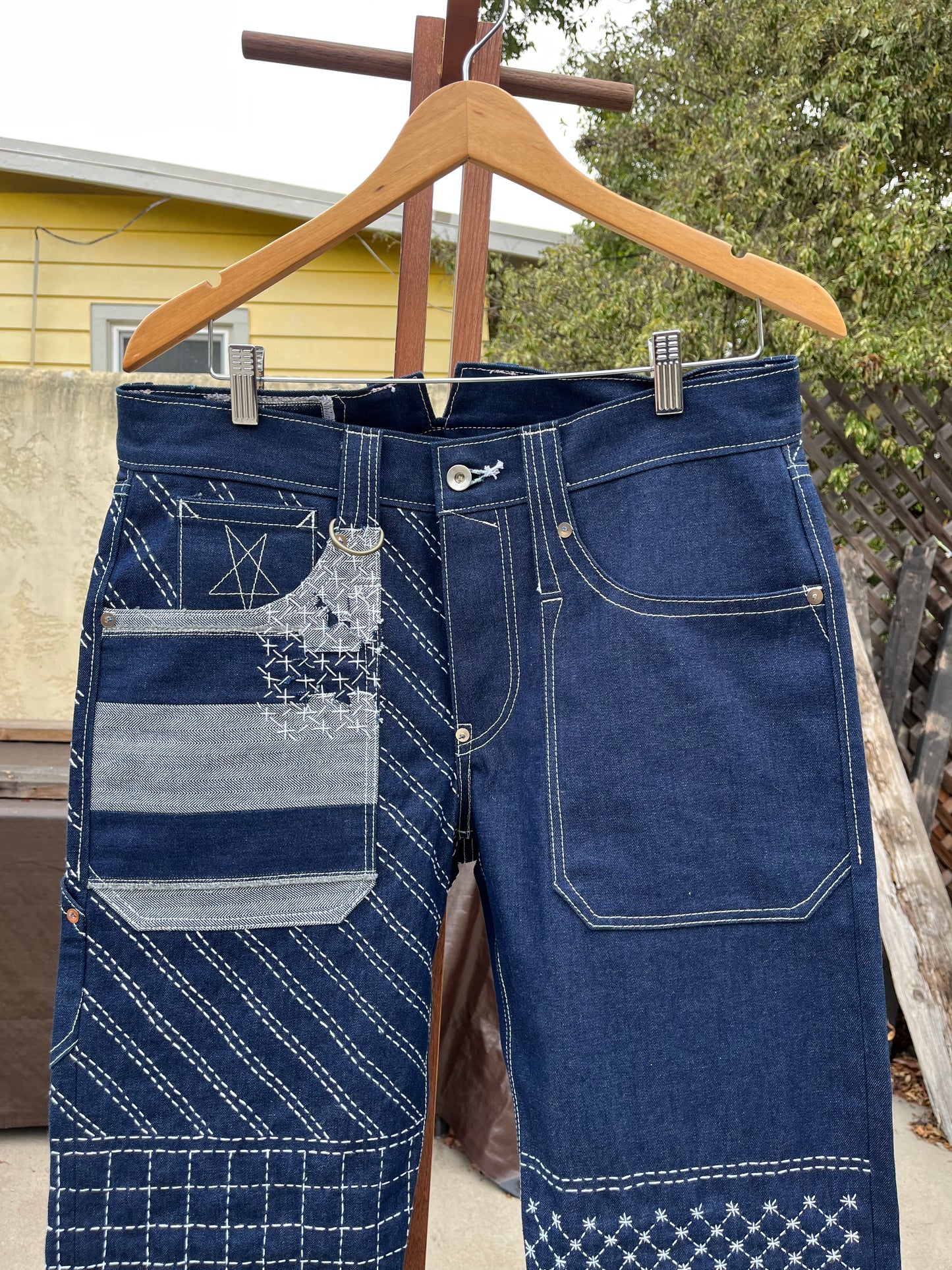 sashiko stitched jeans