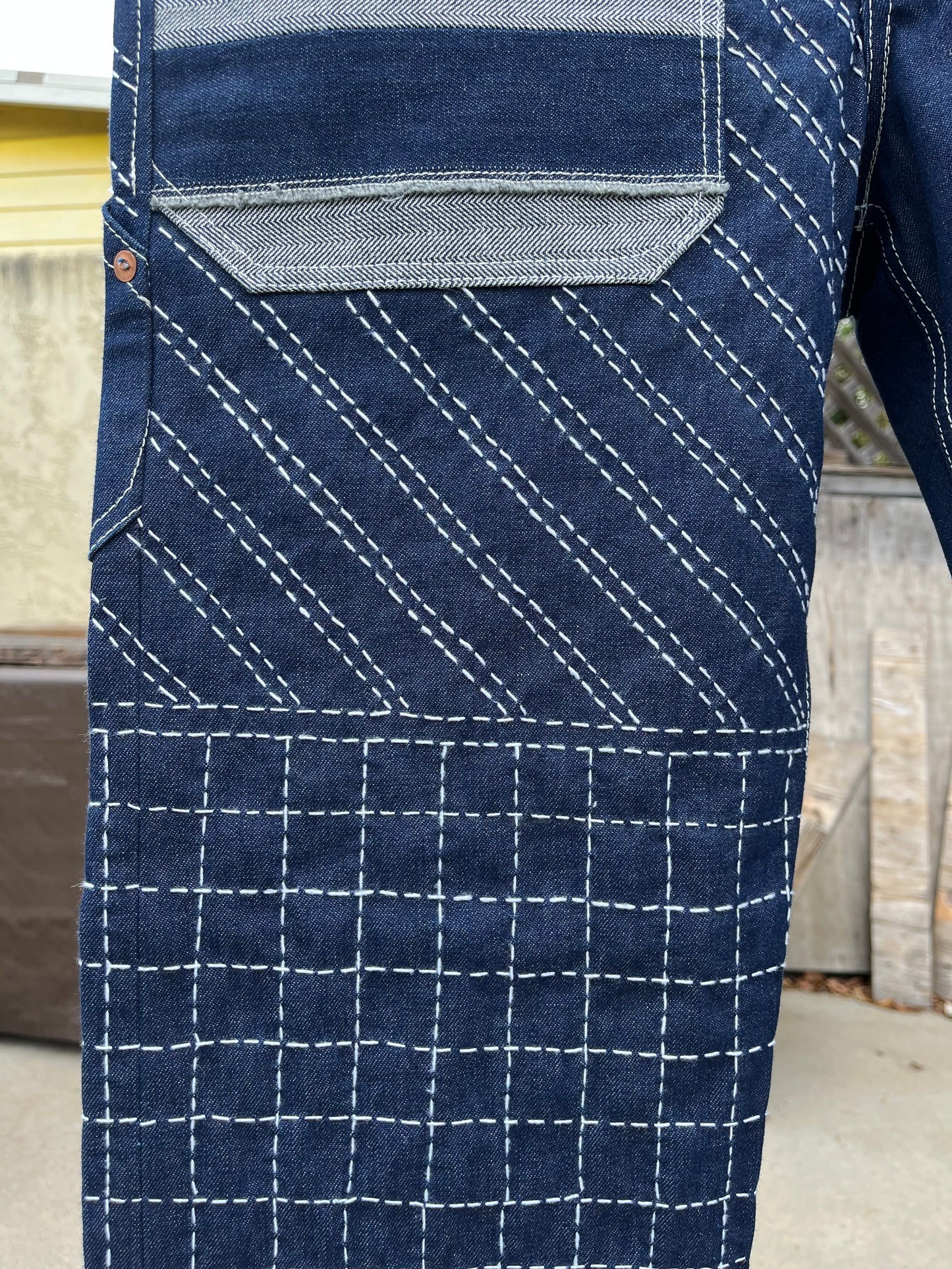 sashiko stitched jeans