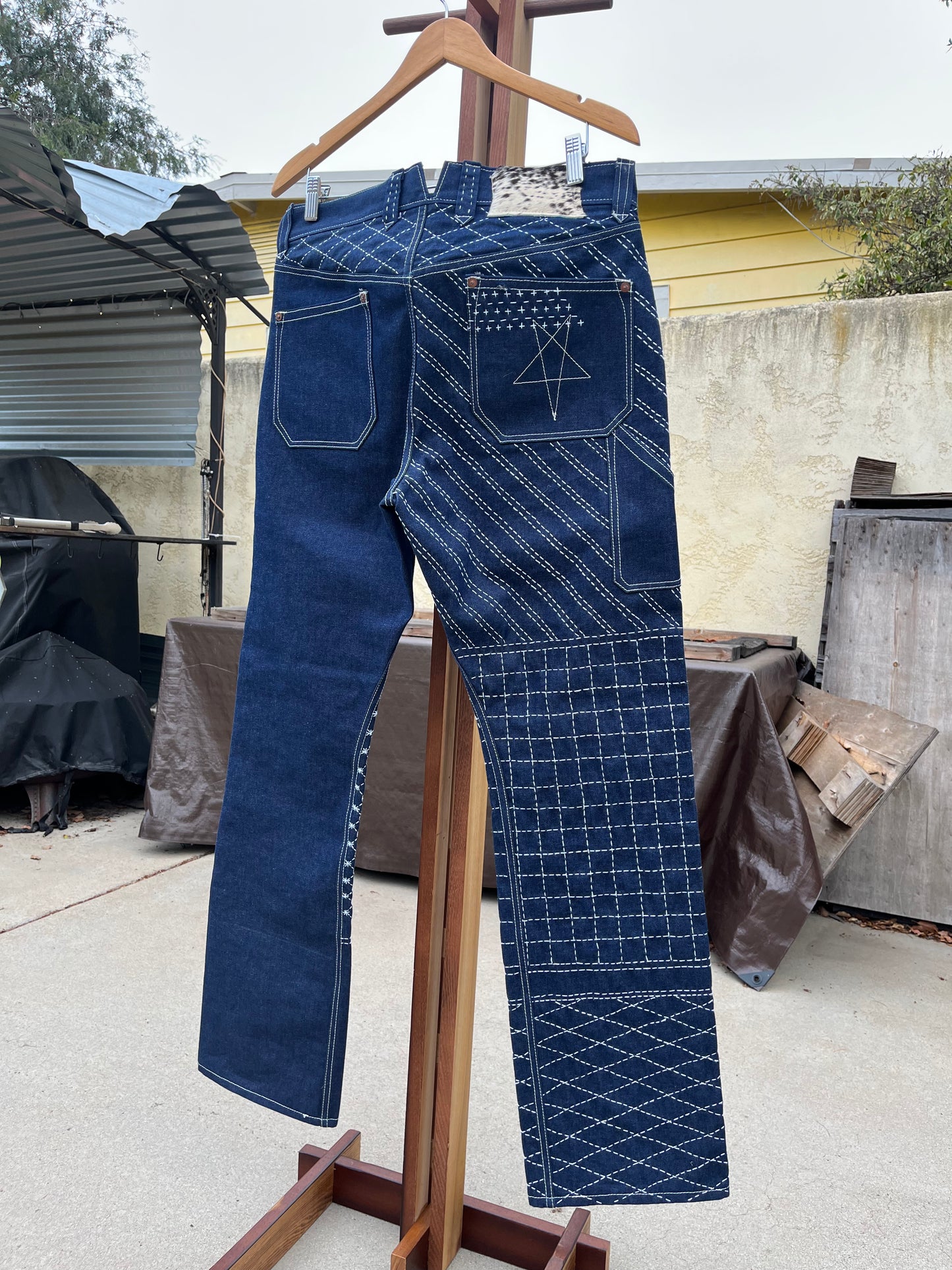 sashiko stitched jeans