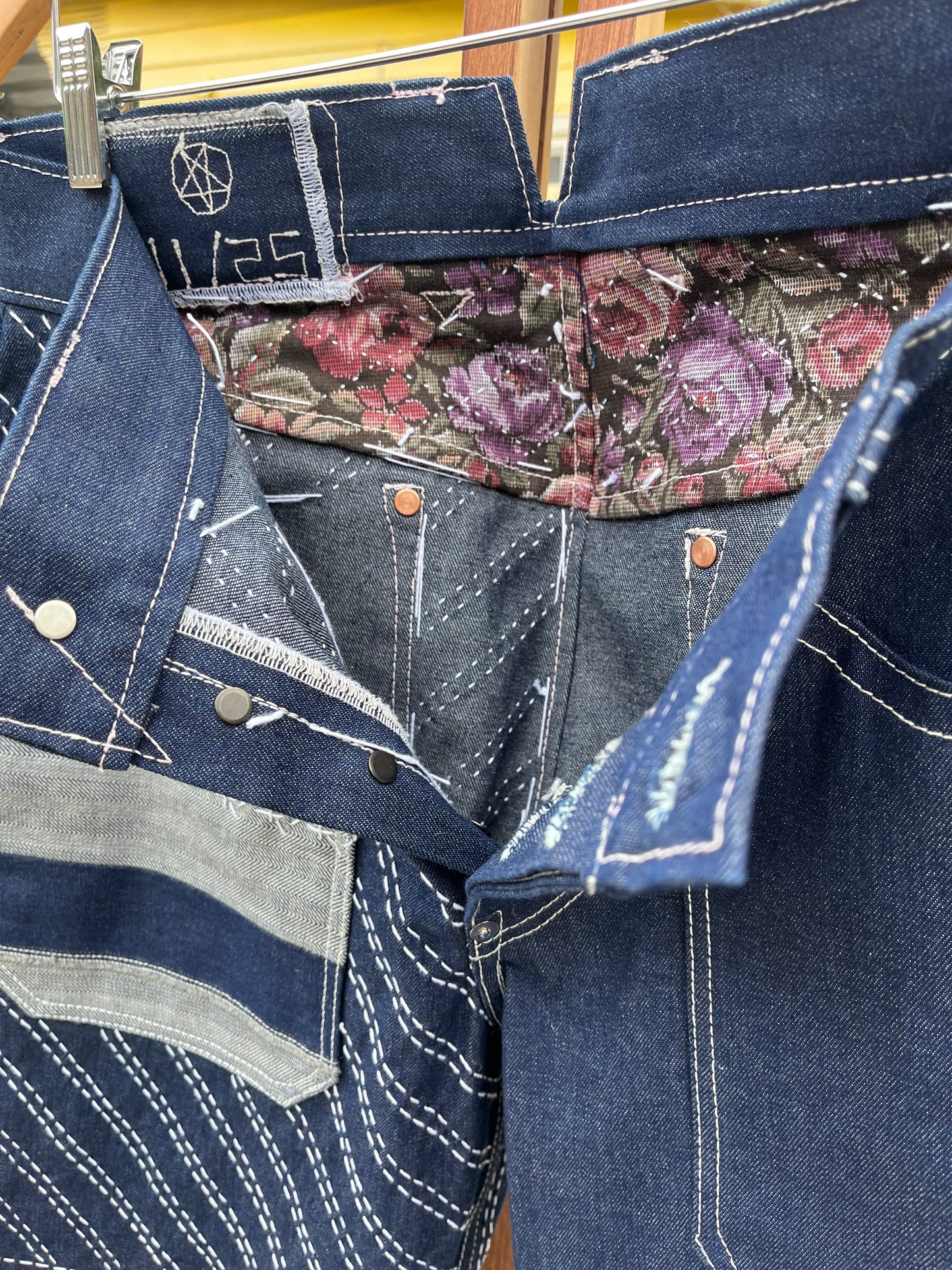 sashiko stitched jeans
