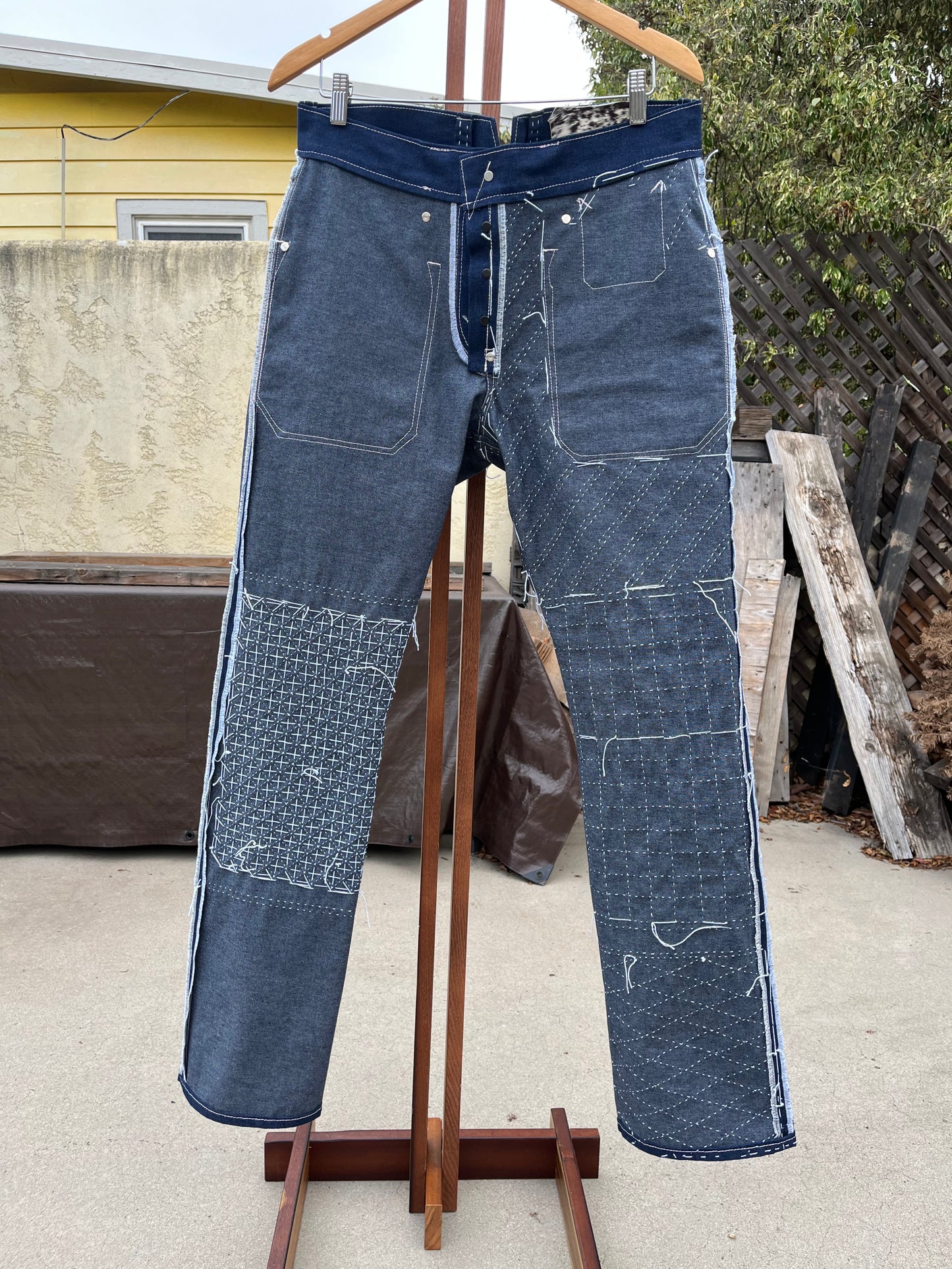 sashiko stitched jeans