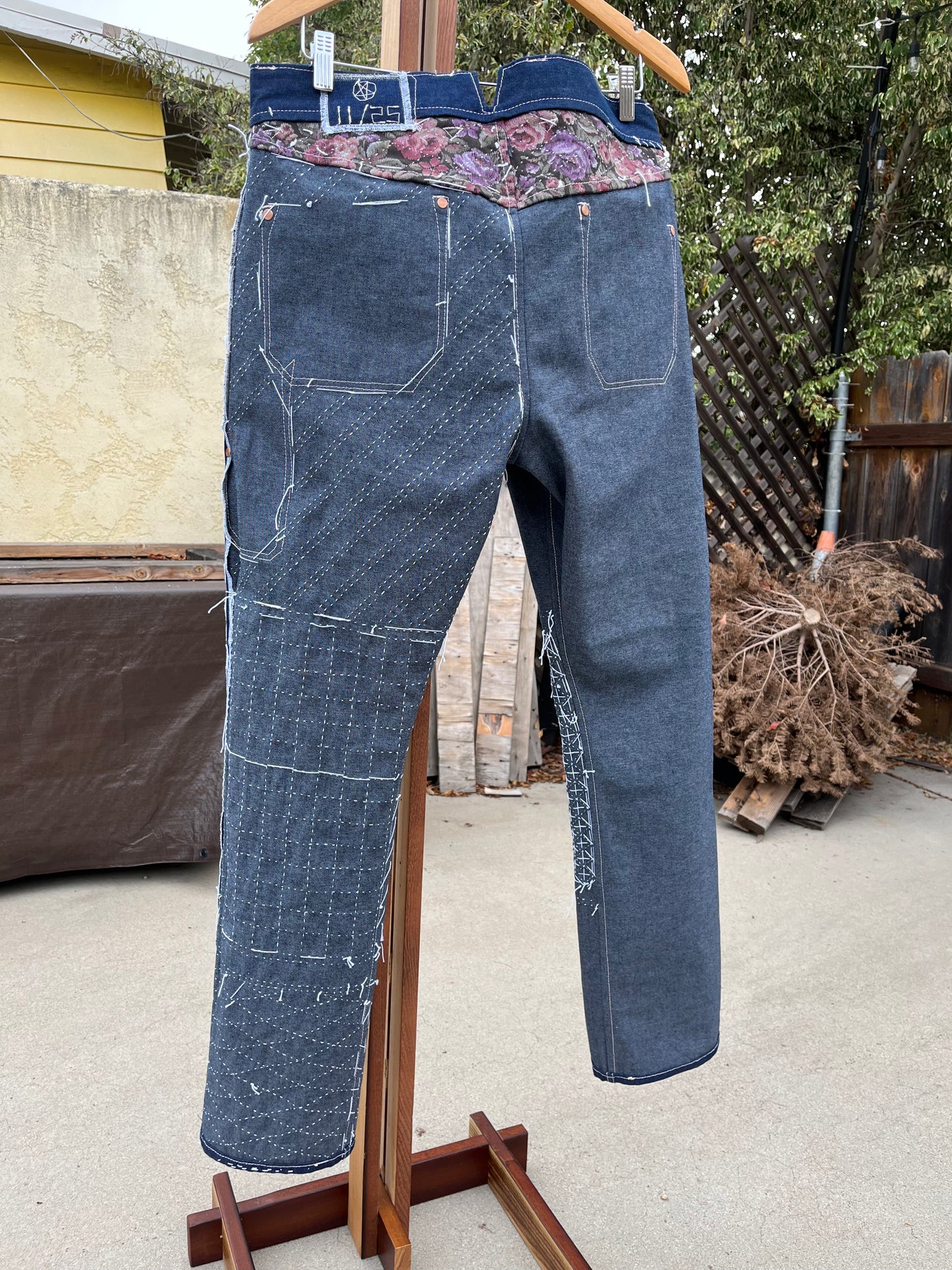 sashiko stitched jeans
